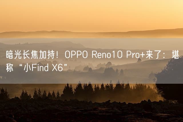 暗光长焦加持！OPPO Reno10 Pro+来了：堪称“小Find X6”